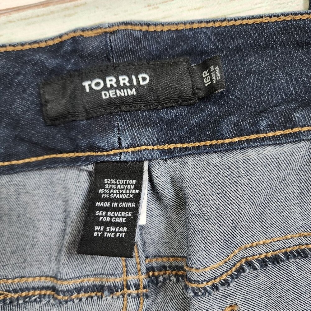 Torrid Denim Womens Button-Fly Skinny Jeans Size 16R Cotton & Rayon Blend - Picture 3 of 11